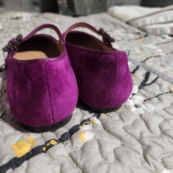 Rare BIBI LOU Ballet Essen Mary Jane Suede Flats Womens Sz 10 MSRP $200 - Picture 6 of 12